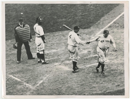 1932 World Series Vintage Original Photo of Ruth Crossing Home Plate in Game 3